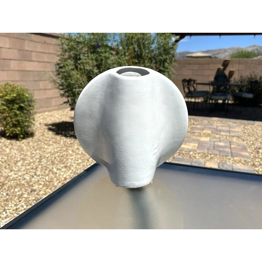 Mikasa Abstract White Art ceramic Raised Face Flower Vase Sticking Out Tongue